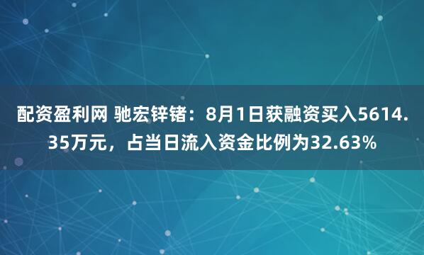 配资盈利网 驰宏锌锗：8月1日获融资买入5614.35万元，占当日流入资金比例为32.63%