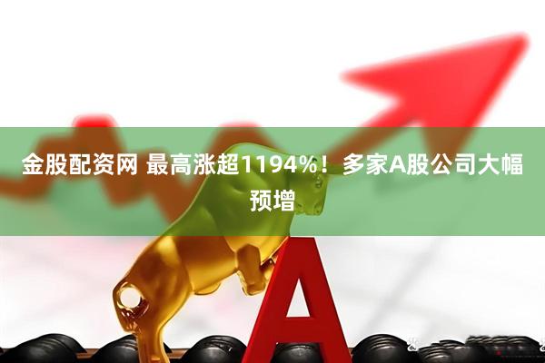 金股配资网 最高涨超1194%！多家A股公司大幅预增